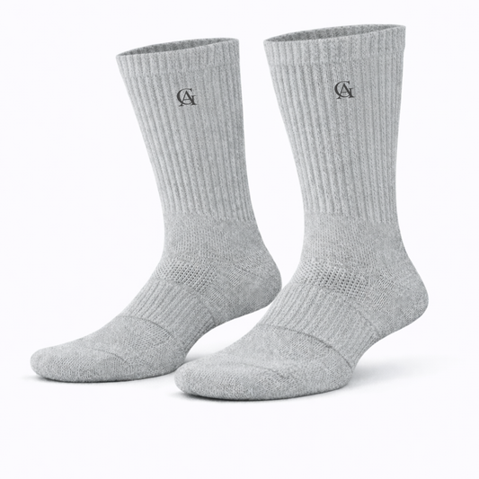 Soft Cotton Grey Crew Socks