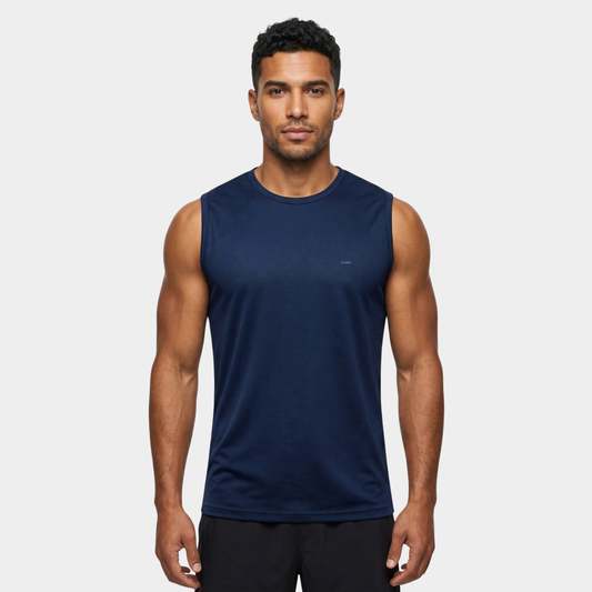 Navy Sleeveless T-shirt