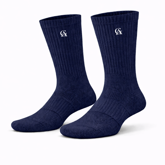 Soft Cotton Navy Crew Socks
