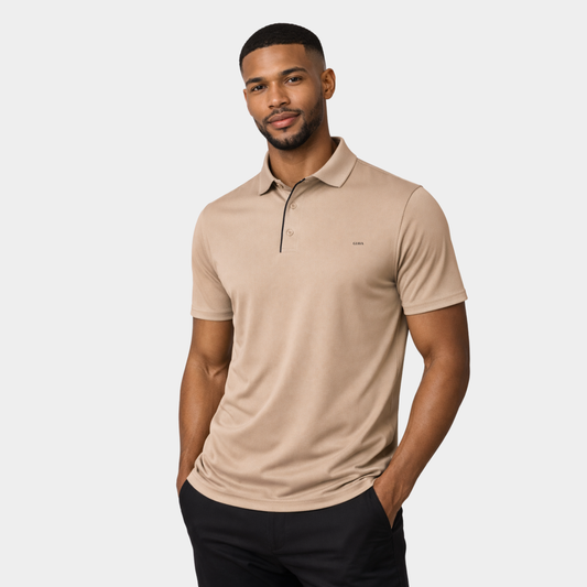 Beige Polo Collared T-shirt